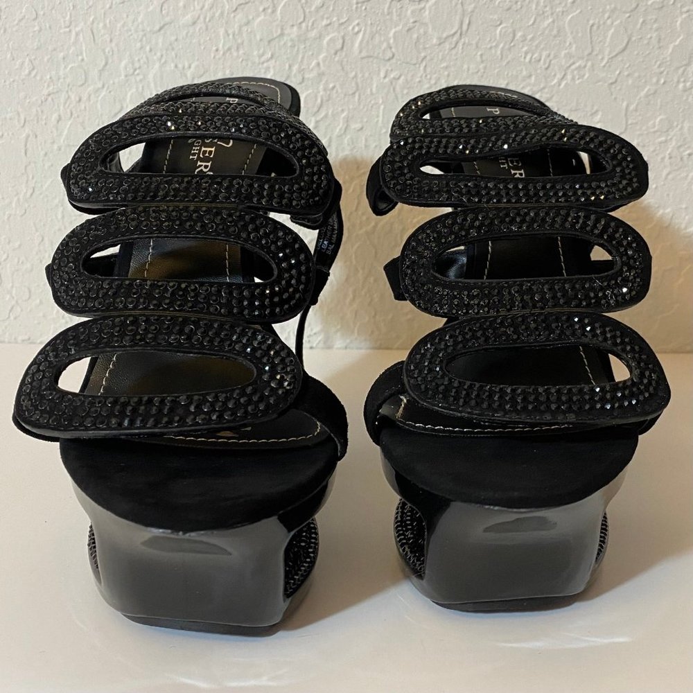 Pleaser Day & Night Deluxe Black Bling High Heel Shoes
